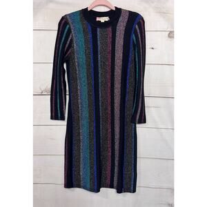 Ted Baker London Size 2 (us 4/6) Sweater Dress Long Sleeves Shimmers Multicolor